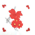紅色流行碎花絲巾蝴蝶結(jié)