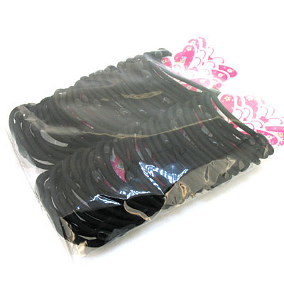 帶結(jié)頭黑色有珠皮筋 飾品發(fā)繩批發(fā)