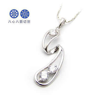 銀制吊墜八箭八心鋯石精品