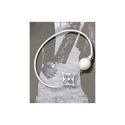 時(shí)尚韓款幸運(yùn)四葉草珍珠手鏈?zhǔn)骤C銀色款[韓國明星]