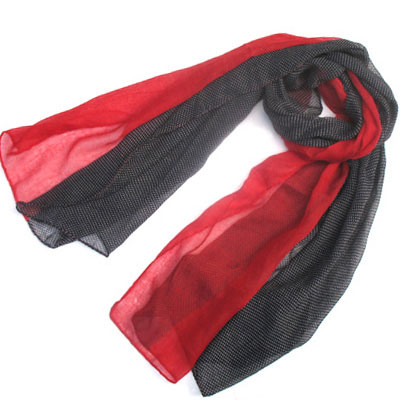 喜慶大紅水玉圓點(diǎn)雙色撞色圍巾披肩