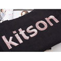 kitson實(shí)用黑色麂皮絨手提包 燙金logo便當(dāng)包單肩包批發(fā)